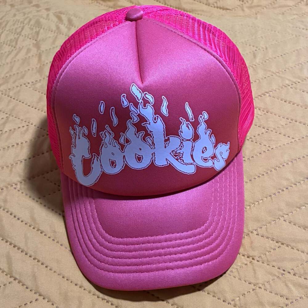 Cookies Slow Burn Trucker Hat in Pink